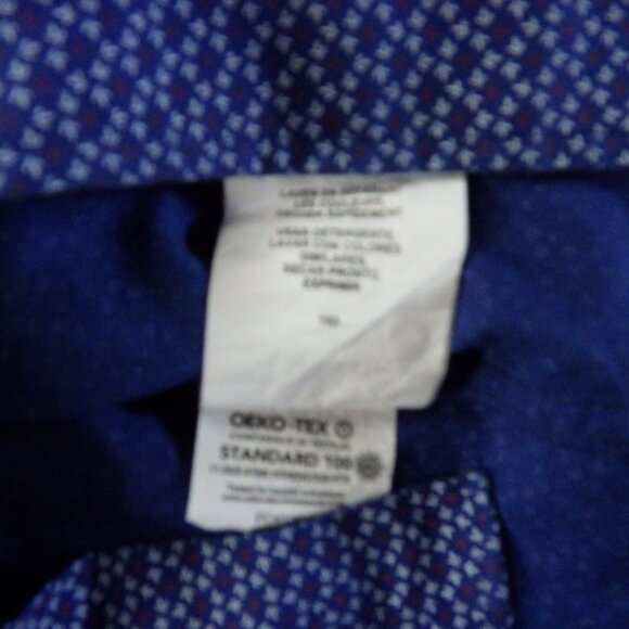 Tommy Hilfiger Men's Long Sleeve Button Down Dress Shirt Size Medium Blue Leafy - Picture 6 of 9